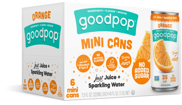 Orange Mini Cans - Real Juice, No Added Sugar | GoodPop