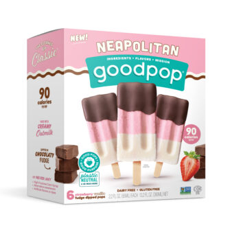 Box of GoodPop Neapolitan daiy-free frozen dessert bars