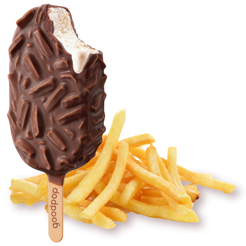 Fudge n' Vanilla French Fry Pop, a sweet and salty snack for summertime