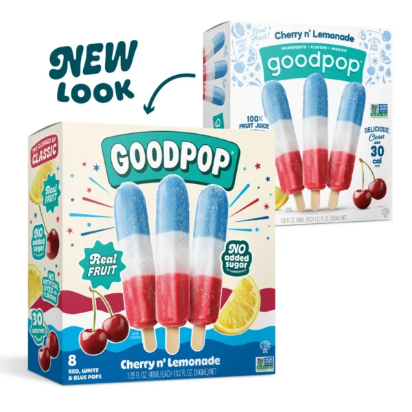 Red, White and Blue Dye-Free Ice Pops | GoodPop Cherry n' Lemonade